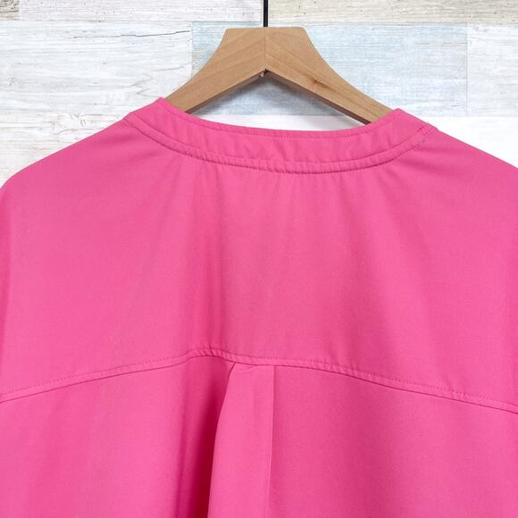 ClimateRight Cuddl Duds Scrub Top Pink V Neck Nursing Medical Womens Large - Picture 4 of 5